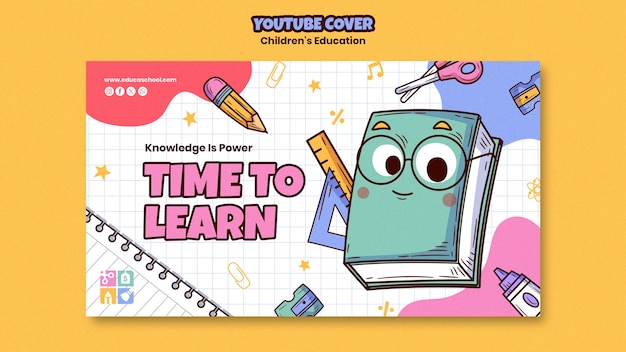 Platte ontwerp onderwijs voor kinderen youtube cover