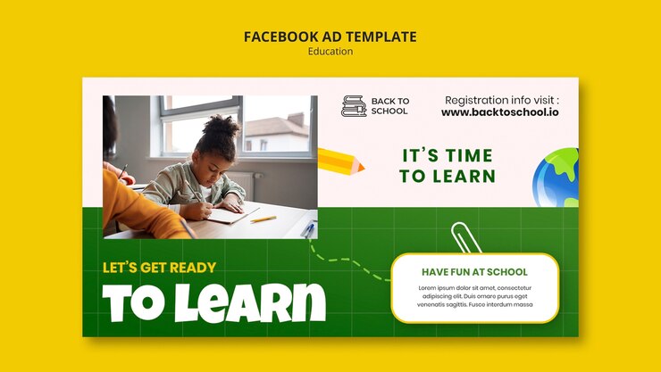 Gratis PSD platte ontwerp onderwijssjabloon