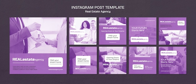 Gratis PSD platte ontwerp onroerend goed instagram-berichten