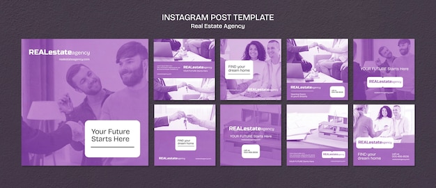 Gratis PSD platte ontwerp onroerend goed instagram-berichten