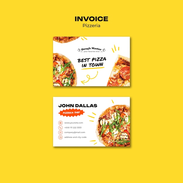 Gratis PSD platte ontwerp pizzeria sjabloon