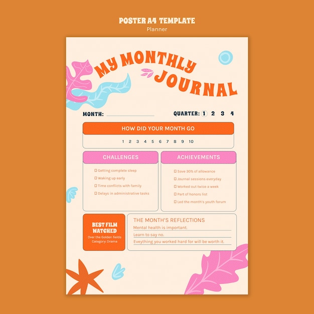 Gratis PSD platte ontwerp planner sjabloon