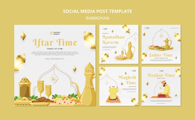 Gratis PSD platte ontwerp ramadan sjabloon