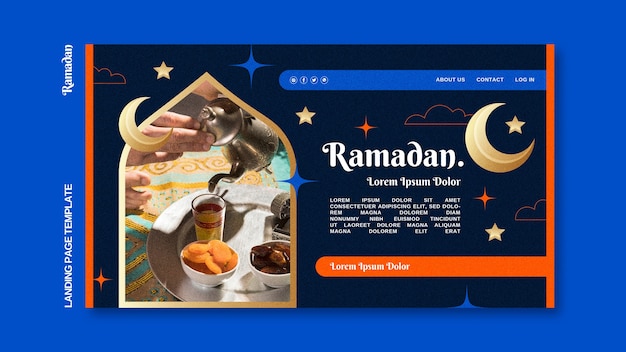 Gratis PSD platte ontwerp ramadan sjabloon