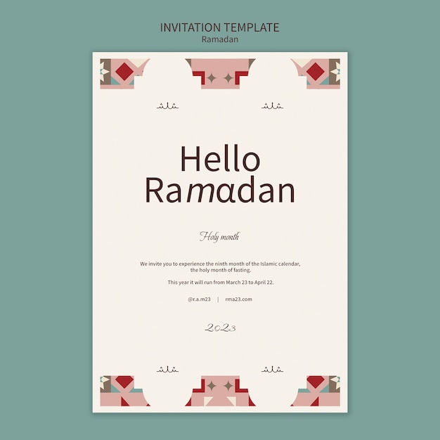 Platte ontwerp ramadan sjabloon