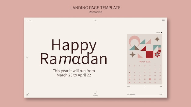 Gratis PSD platte ontwerp ramadan sjabloon