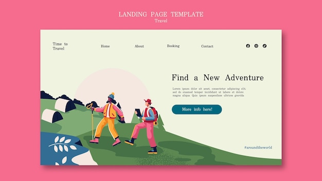 Platte ontwerp reizende bestemmingspagina