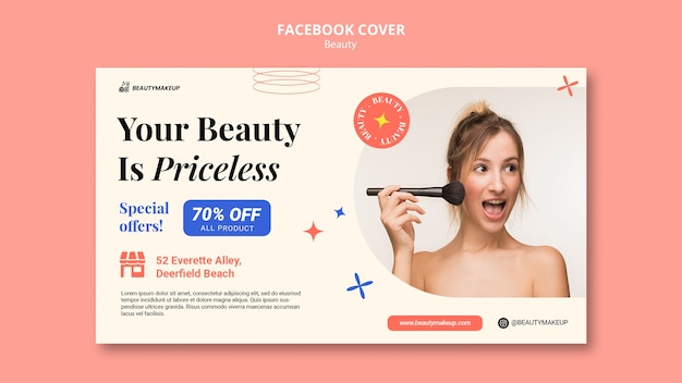 Gratis PSD platte ontwerp schoonheidsproducten facebook omslag