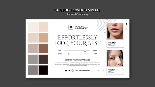 Gratis PSD platte ontwerp seizoensgebonden colorimetrie facebook omslag