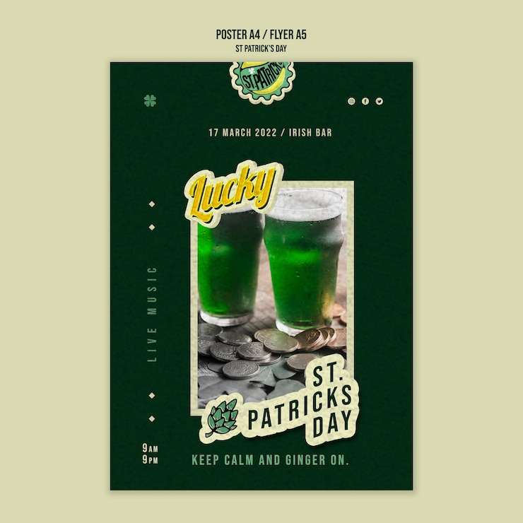 Gratis PSD platte ontwerp st. patrick's day-sjabloon