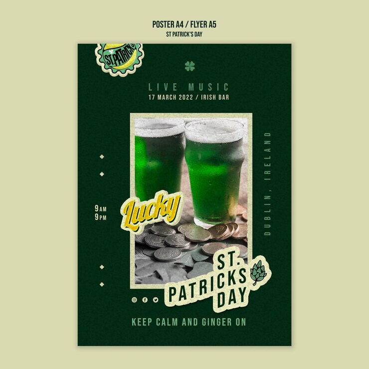 Gratis PSD platte ontwerp st. patrick's day-sjabloon