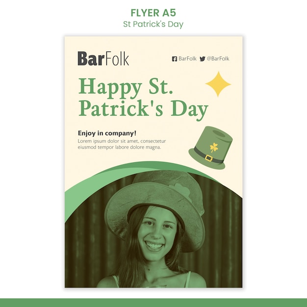 Gratis PSD platte ontwerp st. patrick's day-sjabloon