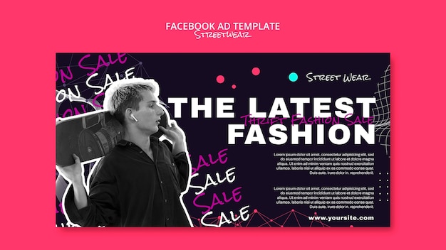 Gratis PSD platte ontwerp streetwear facebook-sjabloon