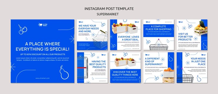 Gratis PSD platte ontwerp supermarkt sjabloon