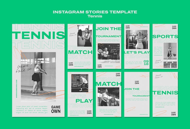 Gratis PSD platte ontwerp tennis sport sjabloon
