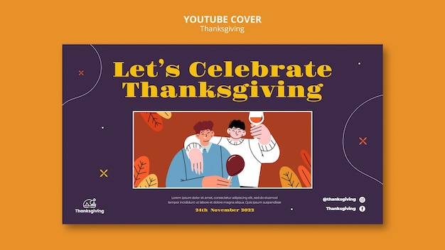 Platte ontwerp thanksgiving-sjabloon