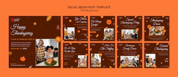 Gratis PSD platte ontwerp thanksgiving-sjabloon