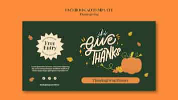 Gratis PSD platte ontwerp thanksgiving-sjabloon