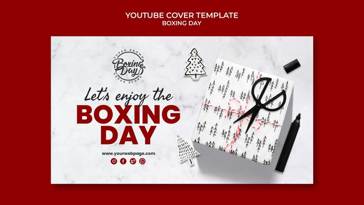 Gratis PSD platte ontwerp tweede kerstdag sjabloon