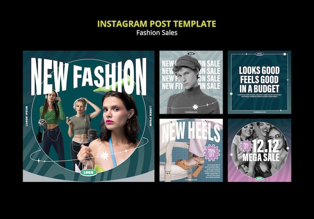 Gratis PSD platte ontwerp verkoop korting instagram-berichten