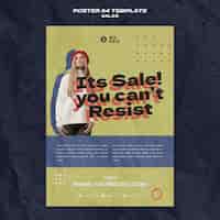 Gratis PSD platte ontwerp verkoopsjabloon van poster