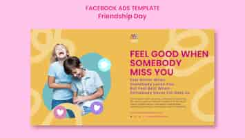 Gratis PSD platte ontwerp vriendschapsdag facebook-sjabloon