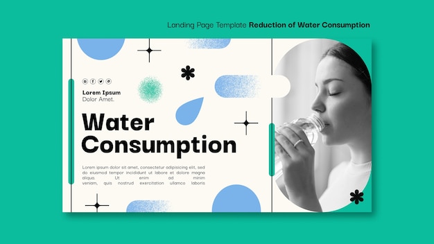 Gratis PSD platte ontwerp water liefdadigheid sjabloon