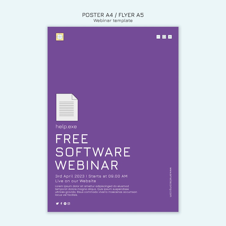 Gratis PSD platte ontwerp webinar sjabloonontwerp