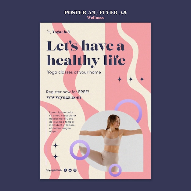 Gratis PSD platte ontwerp wellness-sjabloon