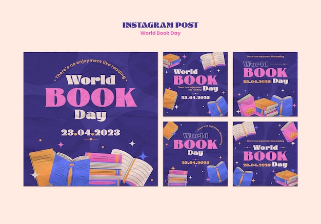 Platte ontwerp wereld boek dag sjabloon