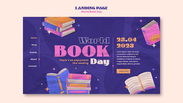 Platte ontwerp wereld boek dag sjabloon