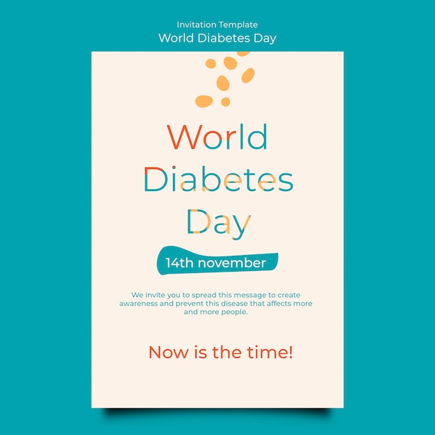 Gratis PSD platte ontwerp wereld diabetes dag sjabloon