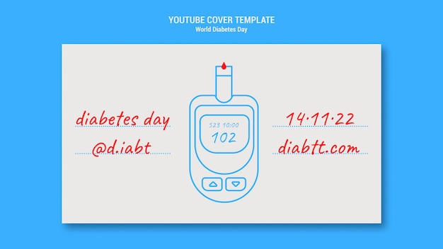 Gratis PSD platte ontwerp wereld diabetes dag sjabloon