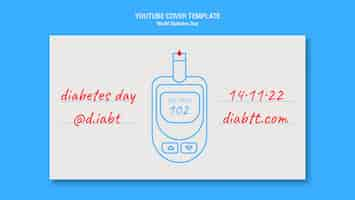 Gratis PSD platte ontwerp wereld diabetes dag sjabloon