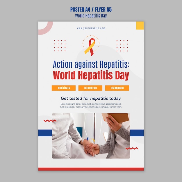 Platte ontwerp wereld hepatitis dag folder sjabloon