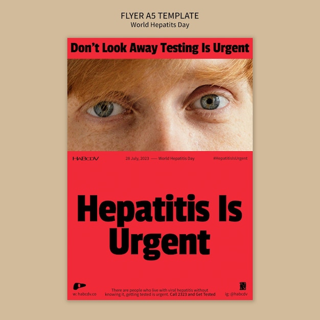 Platte ontwerp wereld hepatitis dag folder sjabloon