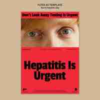 Gratis PSD platte ontwerp wereld hepatitis dag folder sjabloon