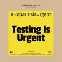 Gratis PSD platte ontwerp wereld hepatitis dag vierkante flyer-sjabloon