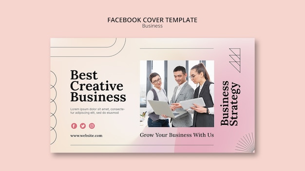 Gratis PSD platte ontwerp zakelijke oplossing facebook omslag