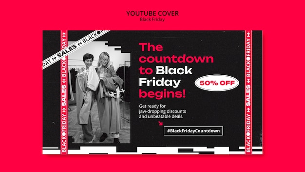 Platte ontwerp zwarte vrijdag verkoop youtube cover