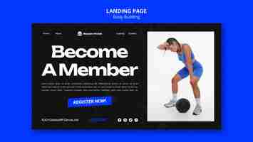 Gratis PSD platte ontwerpsjabloon voor bodybuilding