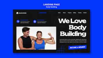 Gratis PSD platte ontwerpsjabloon voor bodybuilding