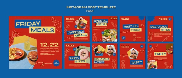 Gratis PSD platte ontwerpsjabloon voor eten