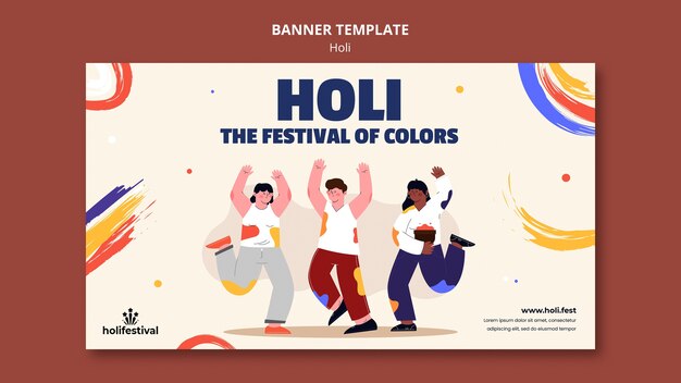 Platte ontwerpsjabloon voor holifestival