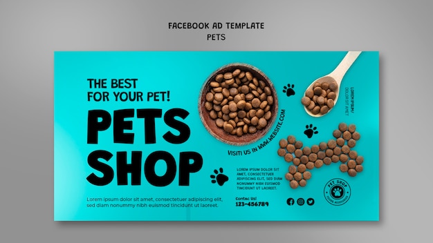 Gratis PSD platte ontwerpsjabloon voor huisdieren