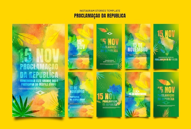 Gratis PSD platte ontwerpsjabloon voor onafhankelijkheidsdag van brazilië