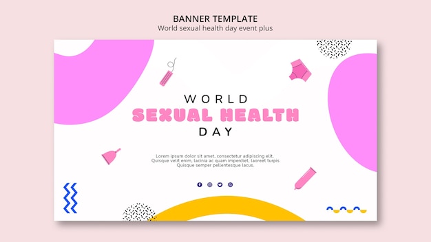 Gratis PSD platte ontwerpsjabloon voor seksuele gezondheid