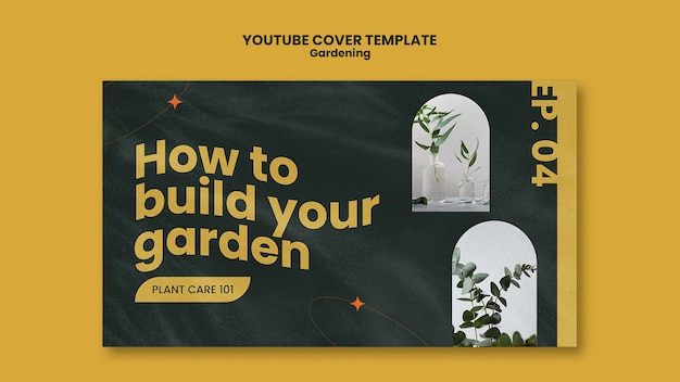 Gratis PSD platte ontwerpsjabloon voor tuinieren