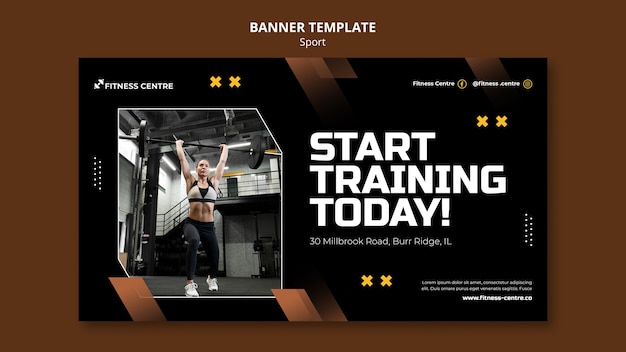 Gratis PSD platte sport ontwerpsjabloon