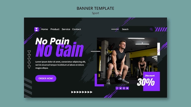 Gratis PSD platte sport ontwerpsjabloon